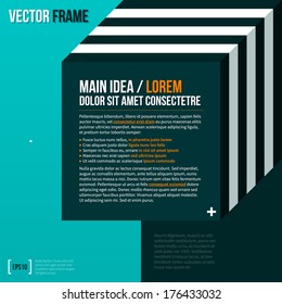 Modern text frame on turquoise background.