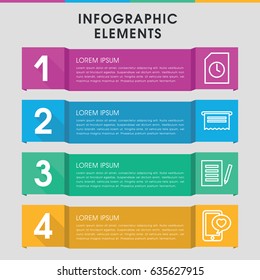 Modern text infographic template. infographic design with text icons includes phone with heart. can be used for presentation, diagram, annual report, web design.