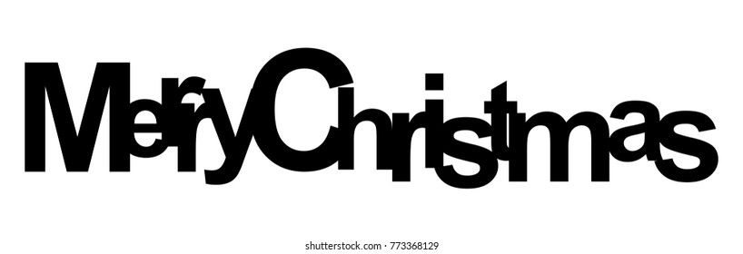 Modern text Merry Christmas, celebration greeting card, vector art