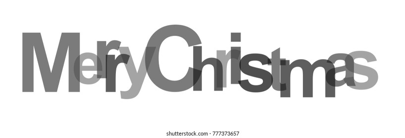 Modern text Merry Christmas, celebration greeting card, vector art