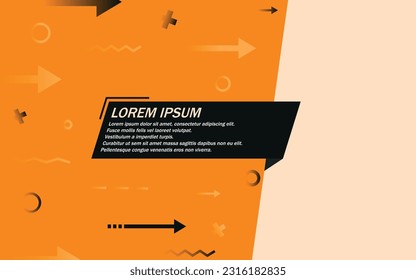 Moderne Textvorlage und Banner mit Farbverlauf-Pfeilen und geometrischen Details. Schöner Text, Vektorhintergrund