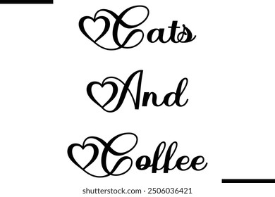 Texto moderno tipografía cita gatos y café