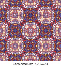 Modern textile design from the Caribbean. Seamless vector artwork in dynamic, vibrant and fancy colors, inspired by traditional motifs 