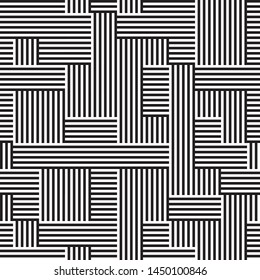 Modern texture with black bands. Vector seamless pattern. Pattern with 50% foreground (black and white bands) and 50% background (black and white bands)