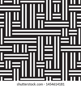 Modern texture with black bands. Vector seamless pattern.