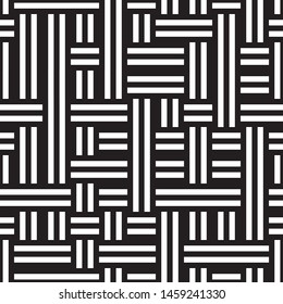 Modern texture with black bands. Vector seamless pattern. 