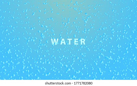 Modern texture dots bubble trendy water background with blue gas particle. Underwater oxygen ocean design vector. 

