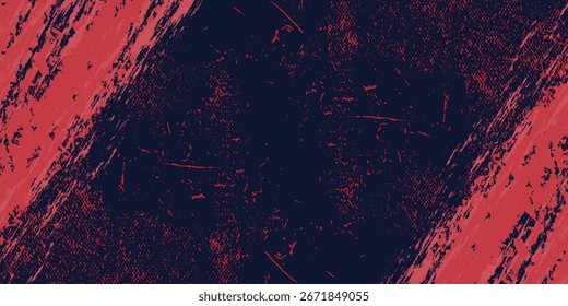 moderne Textur von alter Oberfläche auf schwarzem Hintergrund mit roten Kratzern. Vektorhintergrund