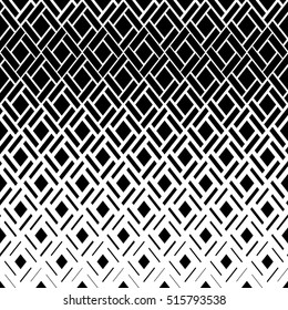 Textura moderna con rombos, cuadrados. Diseño vectorial. Baldosas geométricas repetidas. Textura en blanco y negro