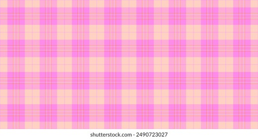 Modern texture textile check, goose pattern fabric background. Paisley plaid vector seamless tartan in pink and light color.