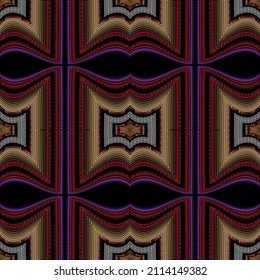Modernes, strukturiertes Grunge nahtloses Muster. Vektorwellen, Hintergrund. Wiederholen Sie die angesagte Hintergrundbilder. Ornate schöne abstrakte lacy Ornamente. Wellenlinien, Ränder, Rahmen, geometrische Formen. Endlose Textur.