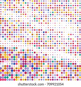 Modern textured halftone of dots on white background