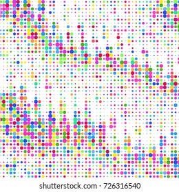 Modern textured halftone of dots on white background