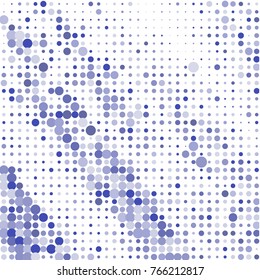 Modern textured halftone of dots on white background