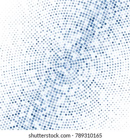 Modern textured halftone of dots on white background