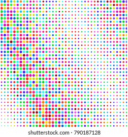 Modern textured halftone of dots on white background