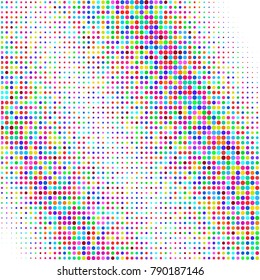 Modern textured halftone of dots on white background