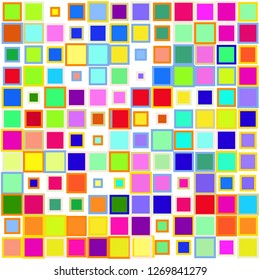 Modern textured halftone of squares on a white