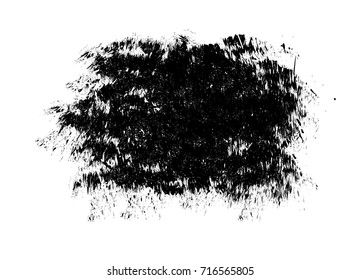  Modern Textured Shape. Dry Border.  Black Ink Vector Stain.