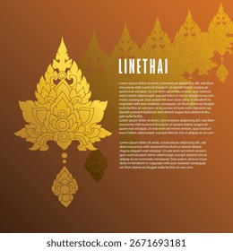 Modern Thai Pattern on Gold Backgroun