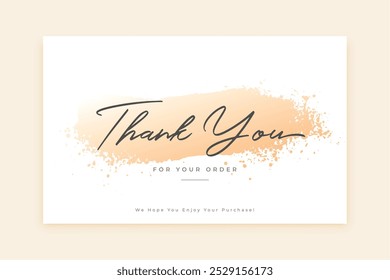 modern thank you for order card with grungy effect vector