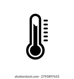 Modern thermometer icon displaying high temperature with heat waves rising from the bulb indicating hot weather or fever conditions
