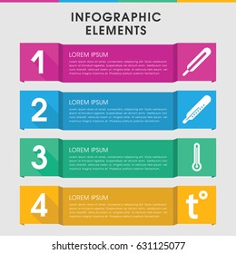 Modern thermometer infographic template. infographic design with thermometer icons includes thermometer. can be used for presentation, diagram, annual report, web design.
