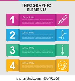 Modern thermometer infographic template. infographic design with thermometer icons includes thermometer. can be used for presentation, diagram, annual report, web design.