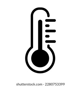 Modern thermometer silhouette icon. Temperature. Vector.