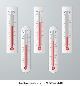 Modern thermometers for design set.