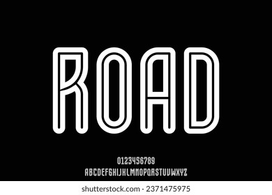Modern thick soft linear outline alphabet display font vector. Unique rounded decorative typography style