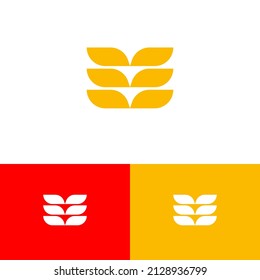 Modern thick wheat grain logo vector design concept. Agriculture farm company brand logomark illustration template. Representing health, bread, vegan, food, harvest, cereal, plant, seed. 