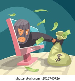 modern thief stealing money from your pc
