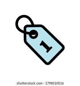 Modern thin black label icon