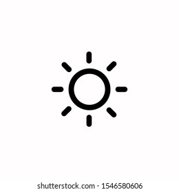 Modern Thin Black Sun Icon