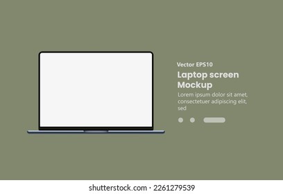 Modern thin frame realistic laptop, notebook or ultrabook mockup to easily insert UI interface advertising presentation