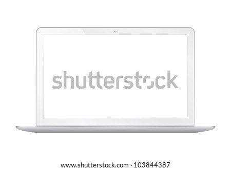 Modern thin laptop isolated on white - Vector