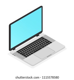 Modern thin Laptop isometric icon vector Illustration.