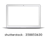 Modern thin laptop, notebook or ultrabook isolated. Vector illustration.