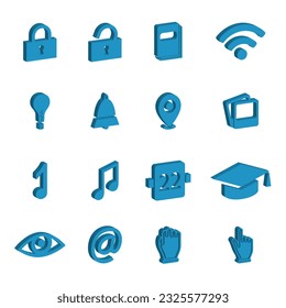 Modern thin line 3d icon set. Line isolated signs for mobile and web. High quality pictograms. Linear icons set of business, medical, UI and UX, media, money, travel, etc