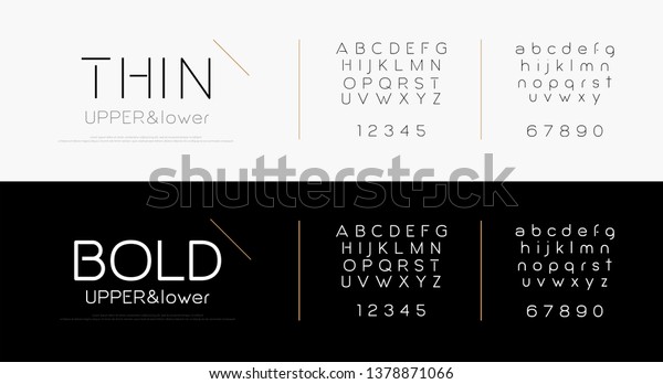 Modern thin line alphabet\
letters font set. Minimal urban lettering designs typography fonts\
simple style, regular uppercase, lowercase and number. vector\
illustration