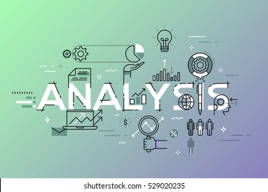 Modern Thin Line Design Concept Analysis Stock Vector (Royalty Free ...