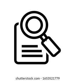 Modern thin line document and magnifying glass icon