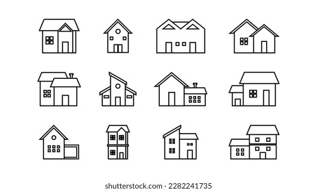 Modern Thin Line House Icon - Vector Illustration of Building and Home Design