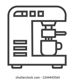Modern thin line icon of coffee machine. Premium quality outline symbol for graphic design.