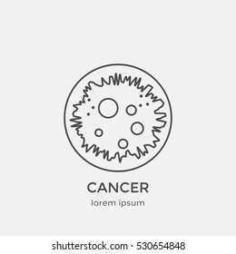 Modern thin line icon, concept of cancer.  Flat design web graphic element.
