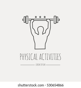 Modern thin line icon, concept of physical activity.  Flat design web graphic element.
