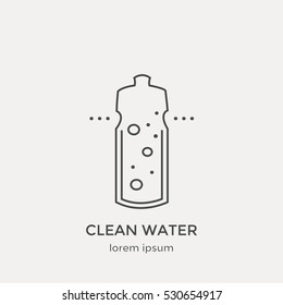 Modern thin line icon, concept of clean water.  Flat design web graphic element.