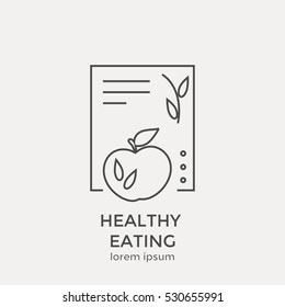 Modern thin line icon, concept of healthy eating.  Flat design web graphic element.