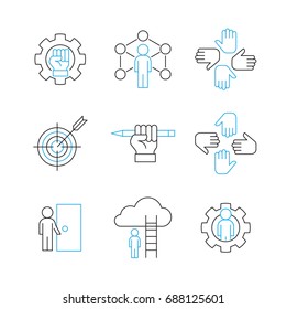 Modern Thin Line Icon and Pictogram, Business Management Concept, Flat thin line designed vector Illustrator